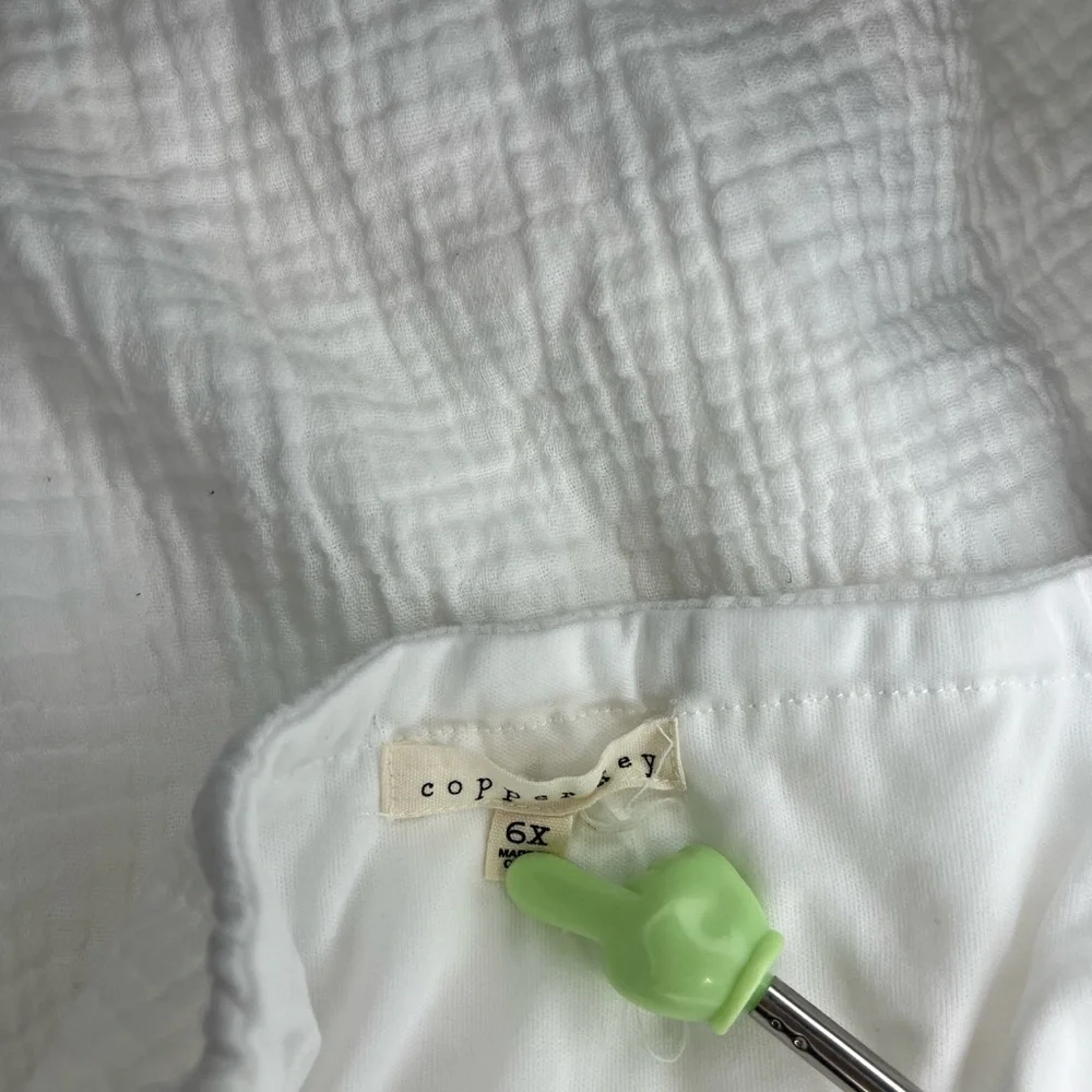 Copper Key White Wrap-Style Gauze Muslin Cotton Cami Dress Girls Size 6
